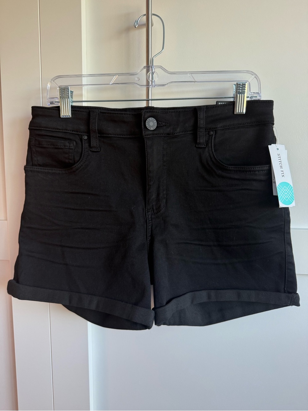 NWT - Kut from the Kloth Black Rolled Cuff Denim Shorts